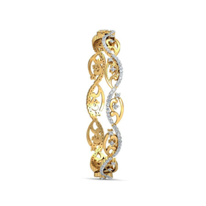 Brazalete de Oro Amarillo Natural de 14 Quilates con Espiral Ornamentada de 1.86 Quilates, con Diamantes Certificados para Mujer, Talla 2.25, Color HI, Claridad VS-SI - Product Image 4