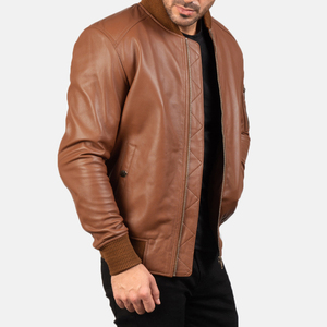 Chaqueta de Cuero para Hombre Personalizada al por Mayor, Chaqueta de Motero de Piel de Oveja Genuina, Corte Ajustado, Estilo Clásico Vintage, Ropa Deportiva - Product Image 4