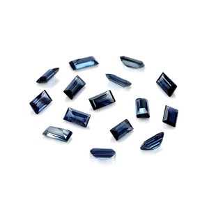 Zafiros azules naturales sin tratar, calibrados en forma de baguette de 2x4 mm, piedras preciosas de zafiro facetadas naturales sueltas para la fabricación de joyas. - Product Image 1