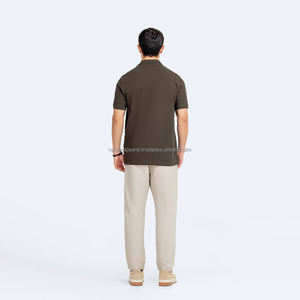 Nardon Apparel Polo de punto para hombre Camisa de punto ahuecada Polo de manga corta de punto con textura - Product Image 2