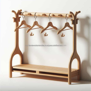 Elegant <b>Wooden</b> <b>Coat</b> Rack Stand Modern Design for Efficient Entryway Bedroom Living Room Bathroom Organization - Product Image 4