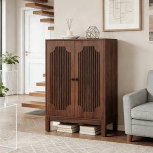 Mobile Portascarpe Moderno in Legno Massello con Ripiani Regolabili per Arredamento Casa - Product Image 1
