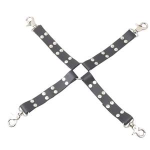 Cowhide Leather Wrist Cuffs with Comfortable Padding and Strong Metal Rings - Product Image 3