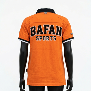 Camiseta de Rugby para Mujer, 250 GSM, Algodón y Poliéster, Jersey Naranja, Negro y Blanco, Panel en el Pecho, Logotipo en Tela Twill, Camiseta de Rugby de Algodón para Mujer - Product Image 3