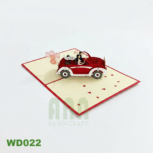 Cartes de vœux en papier traditionnelles faites à la main - Invitations de mariage, fêtes, Saint-Valentin, Nouvel An - Design pop-up 3D, vernissage mat - Product Image 4