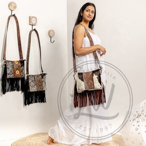 New Real Hand Tooled Floral Print Cowhide Fur Leather Tote Bags Stylish Western Lady Evening Bag Tooled Clutch <b>Unique</b> Combo Sets - Product Image 1