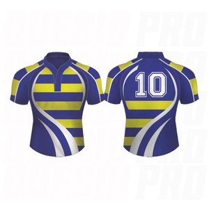 Maillot de rugby personnalisé sublimé pour homme, manches courtes, rayé, haute performance, anti-humidité, respirant, coupe classique - Product Image 5
