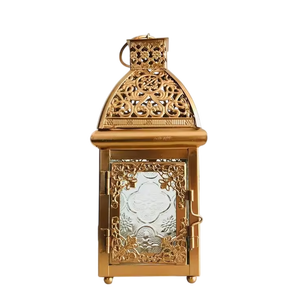 Brass Lantern With Cutout Design For Home Decoration Durable Metal Candle Holder Centerpiece In Best Price Modern Design Lantern - Product Image 3