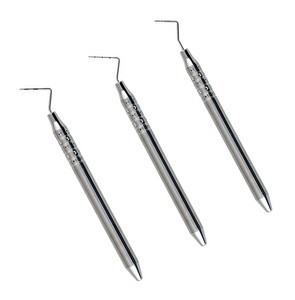 Sonde dentaire ergonomique manuelle à code couleur, outil parodontal certifié CE, sonde dentaire manuelle argentée - Product Image 1