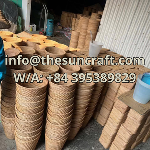 Rustic Rattan Tray Durable <b>Woven</b> Wood Serving Board for Outdoor Dining Picnic Sustainable Storage Home Product - Product Image 3