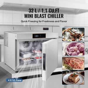 Attrezzatura di Refrigerazione per Cucine Commerciali, Congelatore Rapido da 32 L/1,1 Piedi Cubi, Congelatore a Pozzetto con 4 1/3 Vassoi, Congelatore a Raffreddamento Rapido - Product Image 2