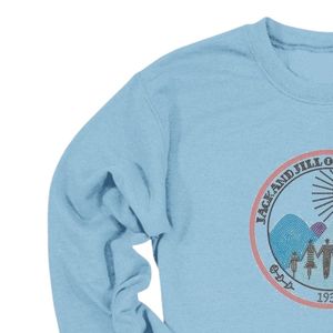 T-shirt bleu à manches longues et col rond avec motif en strass, haut décontracté pour tous les jours, streetwear, style de vie, vêtements confortables - Product Image 4