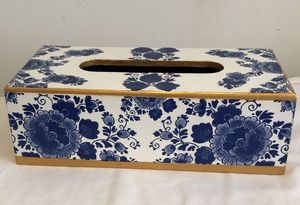 ARIF HANDICRAFT Boîte à mouchoirs géométrique en mosaïque vert et blanc, design en bois courbé, modèle AH-00334, ensemble de décoration pratique pour la maison et la salle de bain - Product Image 4