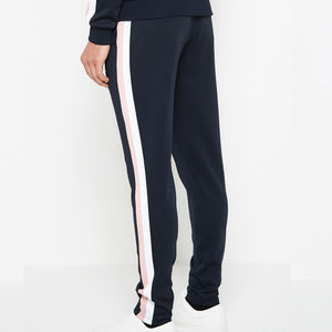 2026 Al por mayor Chándal unisex de poliéster de invierno con cuello alto y cremallera de cuarto, con rayas a doble cara, pantalones de chándal personalizados de forro polar elástico - Product Image 6