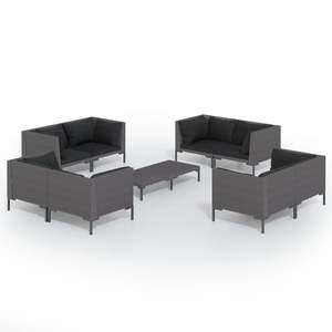 Conjunto de Muebles de Jardín con Asientos Grandes en Acero con Recubrimiento en Polvo Gris Oscuro, Incluye Múltiples Piezas - Product Image 2