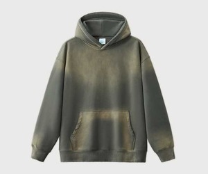 Custom Logo Printed <b>Black</b> Charcoal <b>Tie</b>-Dye Hoodie Heavyweight Cotton Fleece Acid Wash Pullover Hoodie For Streetwear - Product Image 2