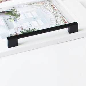 Tirador Cuadrado Moderno Popular de Aleación de Zinc Negro Mate para Gabinetes de Cocina, Armarios, Baños y Mesitas de Noche - Product Image 1