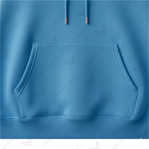 เสื้อสเวตเชิ้ตมีฮู้ดสีน้ำเงินสำหรับผู้ชาย ผ้าฝ้ายสีพื้น พิมพ์ลายโลโก้ด้านหน้า แขนเสื้อปกติ สไตล์ฤดูใบไม้ร่วง - Product Image 6