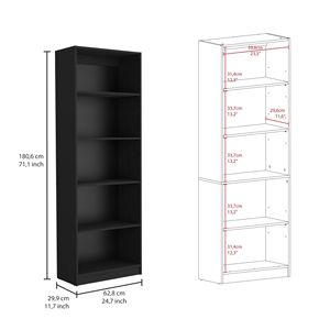 Set da soggiorno 2 pezzi nero con 2 librerie mobili eleganti per l'arredamento della casa - Product Image 5