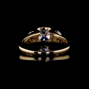 Three Stone <b>Cushion</b> Cut Lab Grown Diamond Engagement Ring - Product Image 2