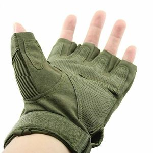Half Finger <b>Outdoor</b> Gloves Non Slip <b>Hook</b> & Loop Closure Men Summer Tactical Green Tan - Product Image 4