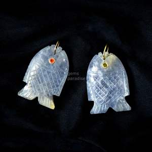 Colgante de Pez Iolite AAA, Plata 925, Collar de Piedras Preciosas Hecho a Mano, Amuleto de Cristal Curativo Tallado a Mano, Joyería de Lujo de Moda al por Mayor - Product Image 5