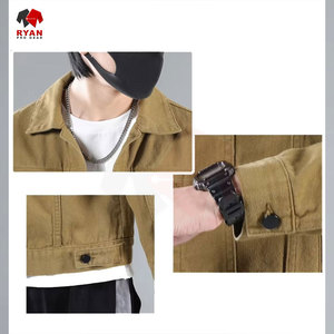 เสื้อแจ็คเก็ตยีนส์ผู้ชายติดกระดุมด้านหน้า ออกแบบเองได้ รับผลิตแบบ OEM ODM สไตล์คลาสสิก แฟชั่นลำลอง - Product Image 1