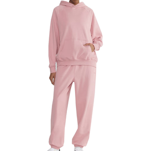 Ensemble de survêtement pour femmes de qualité supérieure, couleur rose, manches longues, pull décontracté, survêtement de course à pied avec service OEM - Product Image 1