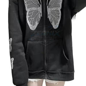 Prix Abordable, Service OEM, Sweat-shirts d'Hiver Personnalisables pour Hommes avec Strass, 100% Coton Polaire, Grandes Tailles, Haute Qualité - Product Image 4