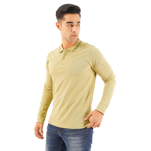 Polo de Manga Larga para Hombre, Color Sólido, Tejido de Punto, Corte Regular Informal, Transpirable, Diseño de Jersey de Algodón 2027 - Product Image 2