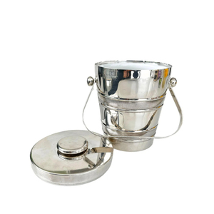 Stainless Steel Mirror Finished Metal Bucket Handle Durable Multipurpose Design for Gardening Indoor Outdoor <b>Ice</b> Holding Supply - Product Image 2
