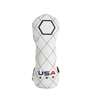 Housse de tête de club de golf en cuir PU souple et léger avec logo personnalisé, durable, imperméable, fermeture élastique pour driver, utilisation extérieure - Product Image 1