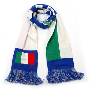Écharpes de supporter de club sportif en acrylique tricoté jacquard brodé longues avec logo personnalisé OEM, écharpes thermiques pour supporters de football OEM - Product Image 4