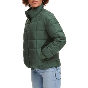 Chaqueta Acolchada Impermeable Verde Oscuro para Mujer Econex Sports, 100% Poliéster, Relleno de Cuero Vacuno, Cuello Alto Desmontable - Product Image 6