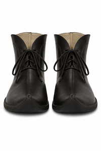 Bottes médiévales faites à la main en cuir véritable à lacets, chaussures rétro noires unisexes, confortables pour toutes les saisons, pour Halloween et Pâques - Product Image 3
