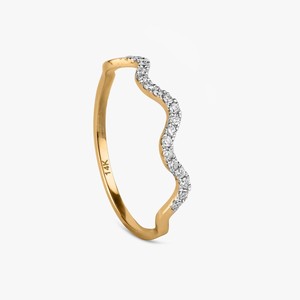 Round Lab Grown Diamond Wavy Curved Stackable <b>Rings</b> Dainty Anniversary Matching <b>Rings</b> Factory Price Wholesale 14k 18k Solid Gold - Product Image 1