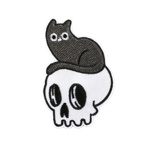 Halloween thêu logo vá sắt-on phim hoạt hình mèo xương Imp thêu dán trang phục phụ kiện DIY các bản vá lỗi - Product Image 2