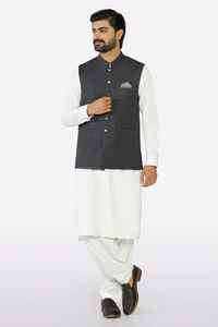 Chalecos de Hombre con Cuello Mandarín Corto, Tallas Grandes, Transpirables, Formales, para Bodas, Color Liso Negro - Product Image 4