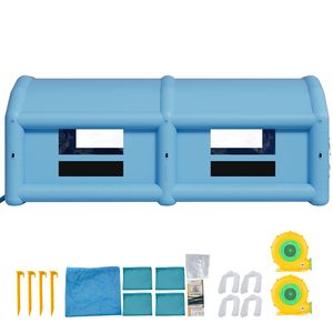 Cabine de peinture gonflable triangulaire 950W+1100W avec système d'éclairage LED et filtre à air, dimensions 39,37 x 16,40 x 13,12 pieds - Product Image 1