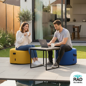 Premium Modern Movable Outdoor Round Pouf <b>Bean</b> <b>Bag</b> <b>Covers</b> with Circular Design-for Balconies Patios & Pool Decks - Product Image 6