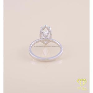 Bague de fiançailles solitaire en moissanite taille marquise, or blanc, bague de promesse, bijou de mariée minimaliste, cadeau - Product Image 3