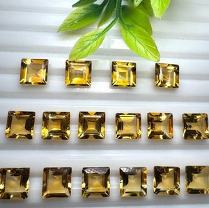Citrine dorée naturelle taille princesse, pierres précieuses multi-tailles pour la fabrication de bijoux en cristal - Product Image 3