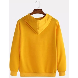 Men's <b>Yellow</b> <b>Hoodie</b> Heavyweight 100% Cotton Blank <b>Hoodie</b> Custom Logo Warm Thick Oversized Double Layer Streetwear <b>Hoodie</b> for Men - Product Image 2
