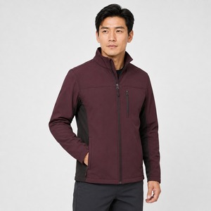 <b>Men's</b> <b>Fleece</b> <b>Lined</b> Softshell <b>Jackets</b> Contrast Color Water Resistant Winter Snow Coat Hooded <b>Jacket</b> with OEM ODM - Product Image 3
