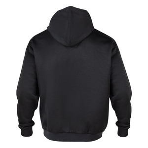 Sudadera con Capucha Negra para Hombre, Corte Regular, Color Sólido, Estilo Casual, con Botones de Crochet, Personalizable, Tejido Grueso, OEM ODM - Product Image 4