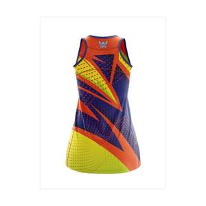 TEAMWEAR Débardeur de netball pour femme, sans manches, avec logo sublimé, imprimé géométrique, anti-humidité, ajusté, toutes saisons - Product Image 3