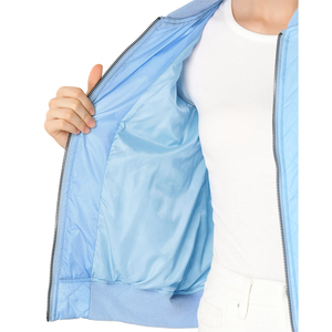 Blouson bomber streetwear à manches longues pour femme, veste en tricot respirante avec rembourrage en coton et décoration à rivets, service OEM - Product Image 6