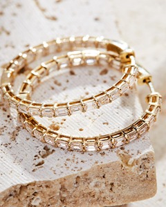 Pendientes de Aro con Diamantes Baguette en Oro, Joyería Clásica para Uso Diario para Mujer - Product Image 5