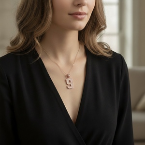 Diamtrendz Lucky Number 9 <b>Pendant</b> Without Chain 925 Silver Cubic Zirconia Diamond 10K 14K 18K <b>Solid</b> <b>Gold</b> Option Available - Product Image 2