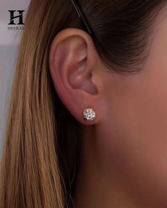 IGI Certified Lab Grown Diamond <b>Stud</b> <b>Earrings</b> 14K 18K Solid Yellow Gold Bezel Set Cushion Cut Diamond Solitaire <b>Earrings</b> - Product Image 5